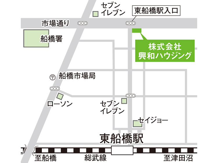 船橋市場通り店案内図